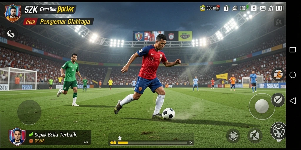 Tampilan gameplay <strong>5ZK</strong> yang menegangkan saat pertandingan sepak bola.
