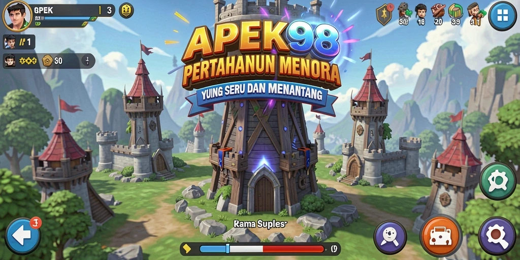 Tangkapan layar APEK88 menampilkan aksi pertahanan menara yang mendebarkan.