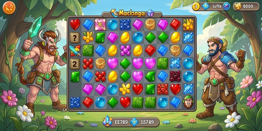 Tampilkan aksi gameplay seru dari EE789 Match-3.