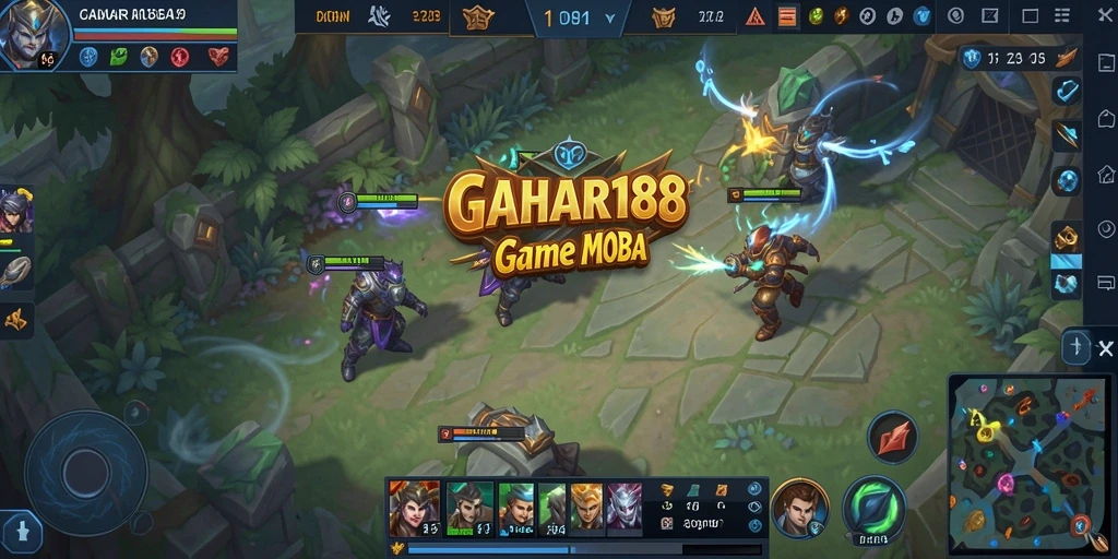 Tampilan gameplay MOBA seru di GAHAR188.