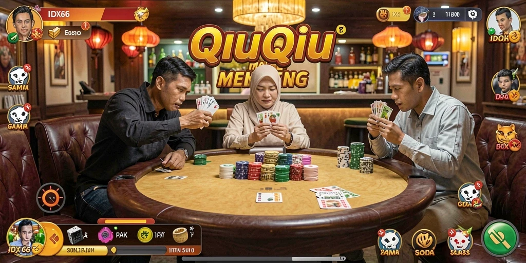 Tampilan gameplay QiuQiu yang seru dan kompetitif di IDX66.