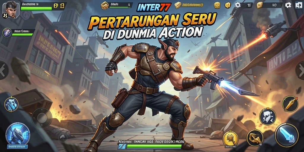 Tangkapan layar INTER77 menampilkan aksi seru dalam pertempuran intens.