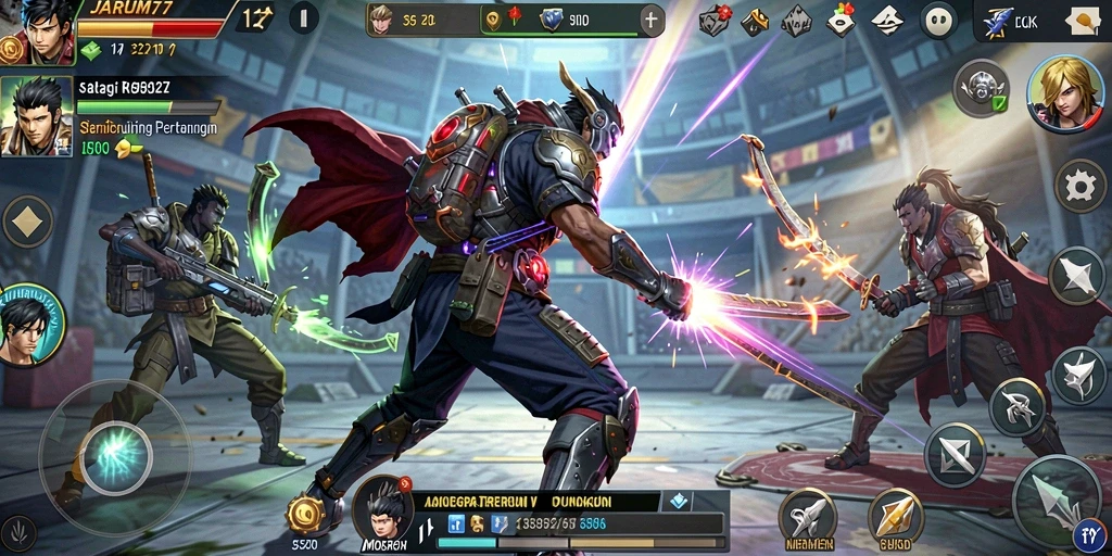 Gameplay JARUM77 yang menegangkan dan strategis.