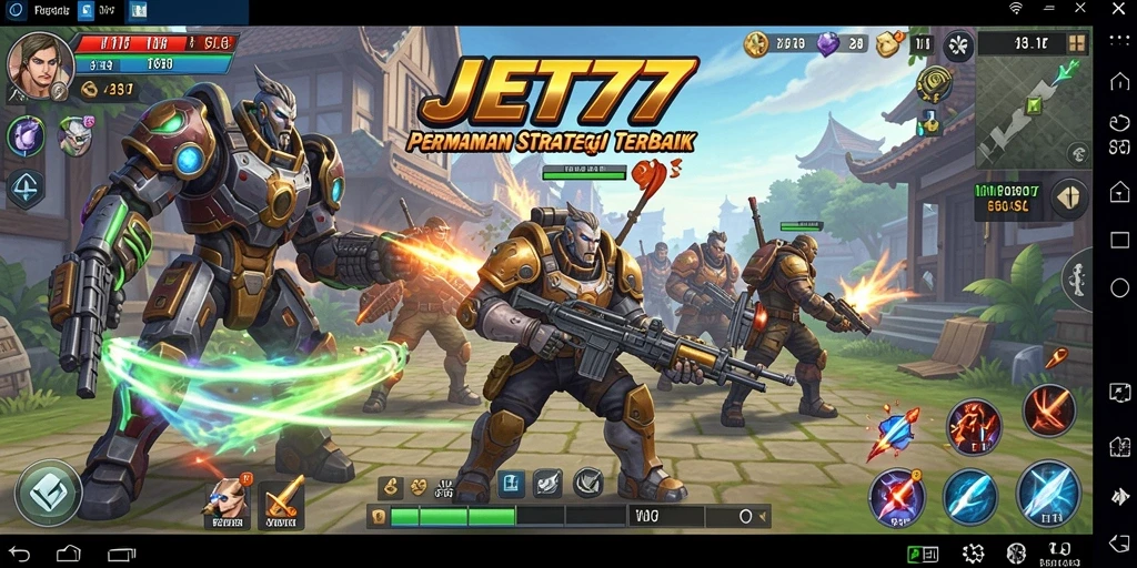 Tangkapan layar menunjukkan pertarungan seru dalam JET77.