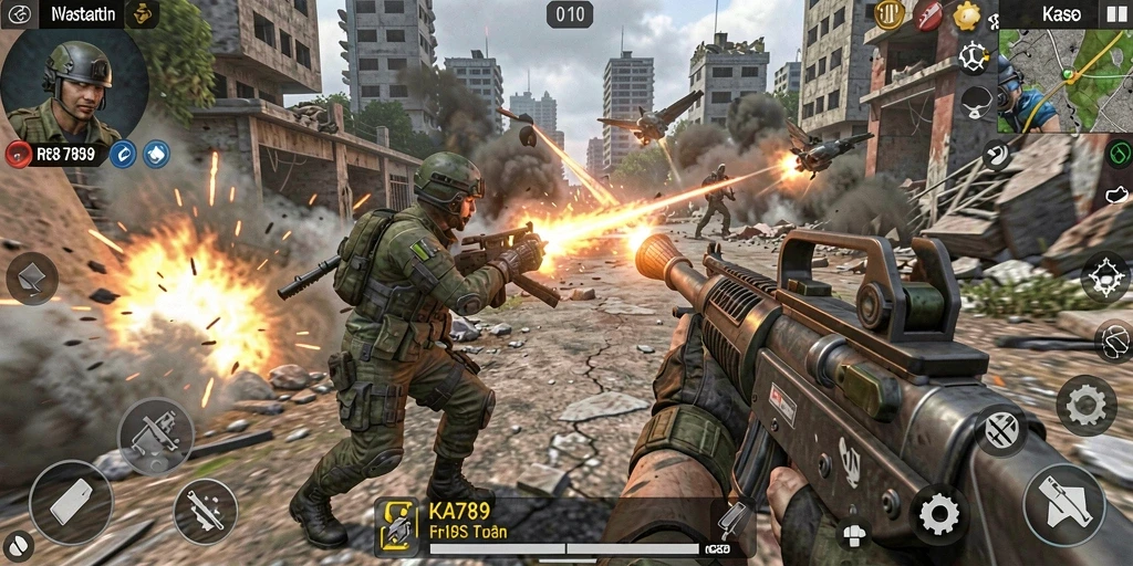 Tampilan gameplay <strong>KA789</strong> yang seru dalam pertempuran TPS.