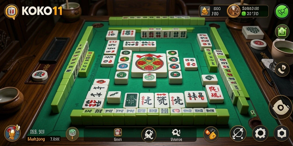 Screenshot utama KOKO11 menampilkan gameplay Mahjong yang menarik dan interaktif.