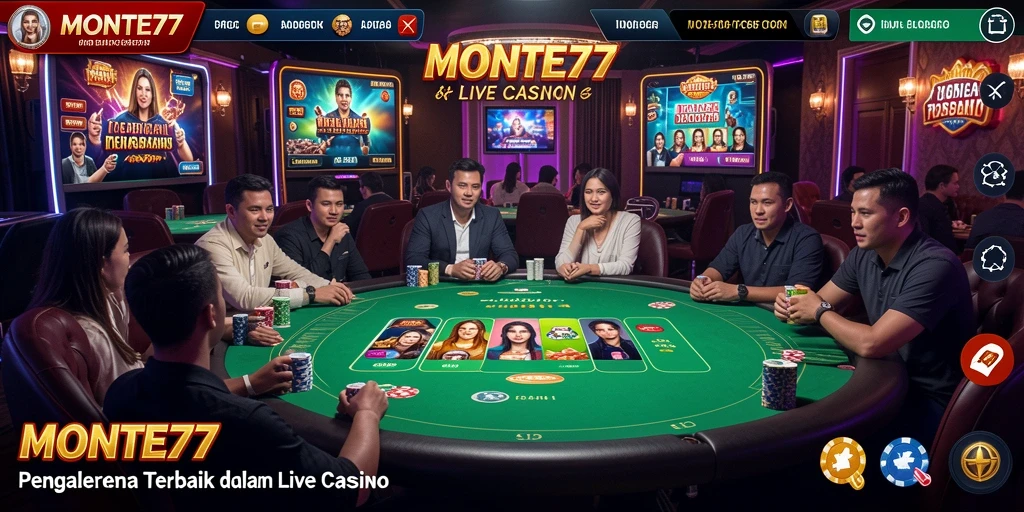 Tampilan gameplay <strong>MONTE77</strong> yang memukau dengan dealer langsung.
