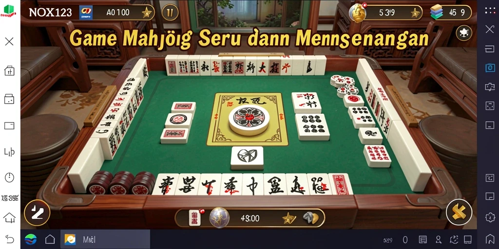Gameplay seru dari NOX123 yang menampilkan aksi Mahjong.