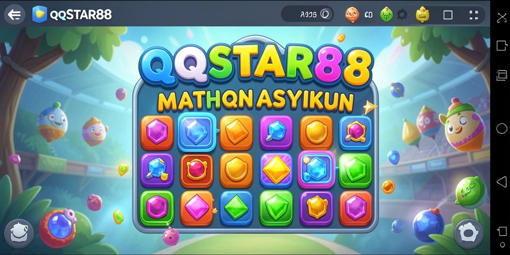 Screenshot QQSTAR88 menampilkan gameplay seru permainan Match-3.