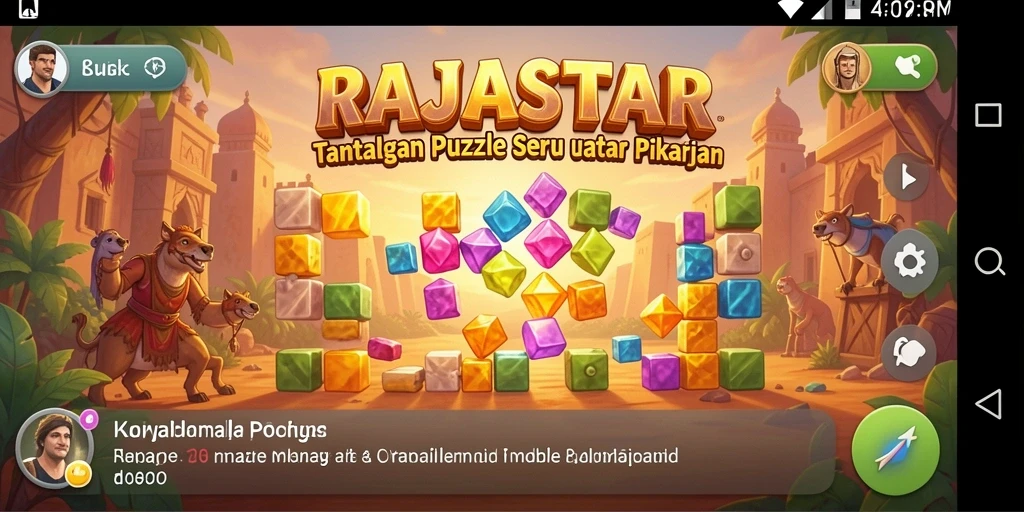 Tampilan gameplay menarik dari RAJASTAR dalam menyelesaikan teka-teki.